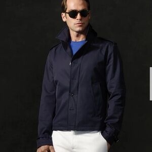 Ralph Lauren Purple Label Men’s Navy Jacket Windbreaker w Collar 100% cotton